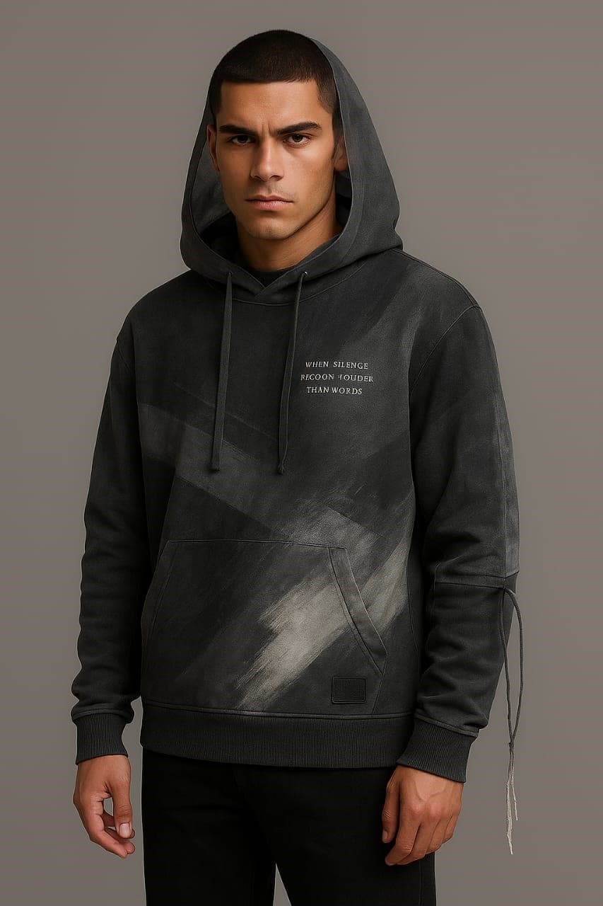 KENZAR Collection Item Muted Force – Charcoal Grey Blouson Hoodie