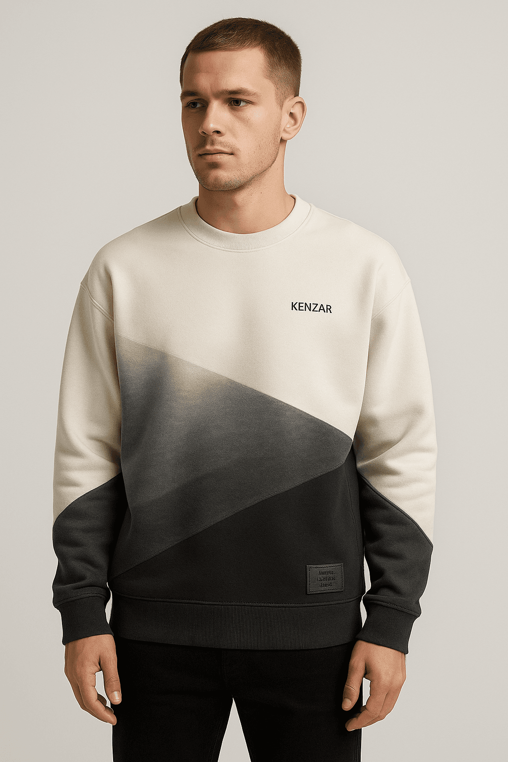 KENZAR Collection Item Oblique Oatmeal – Premium Fleece Sweatshirt